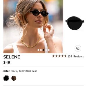 Selene Women's Black Sunglasses with Triple Black Lens